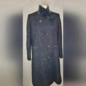 Vintage Town and Country Long Black Union Made Coat Womens